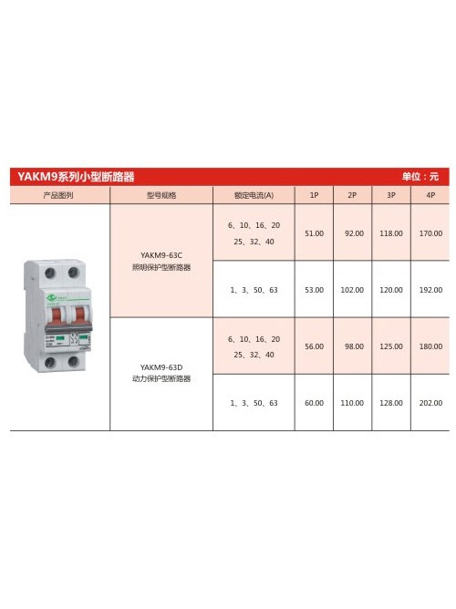 YAKM9系列小型斷路器